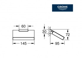 MEDIDAS PORTARROLLOS CON TAPA SELECTION CUBE GROHE